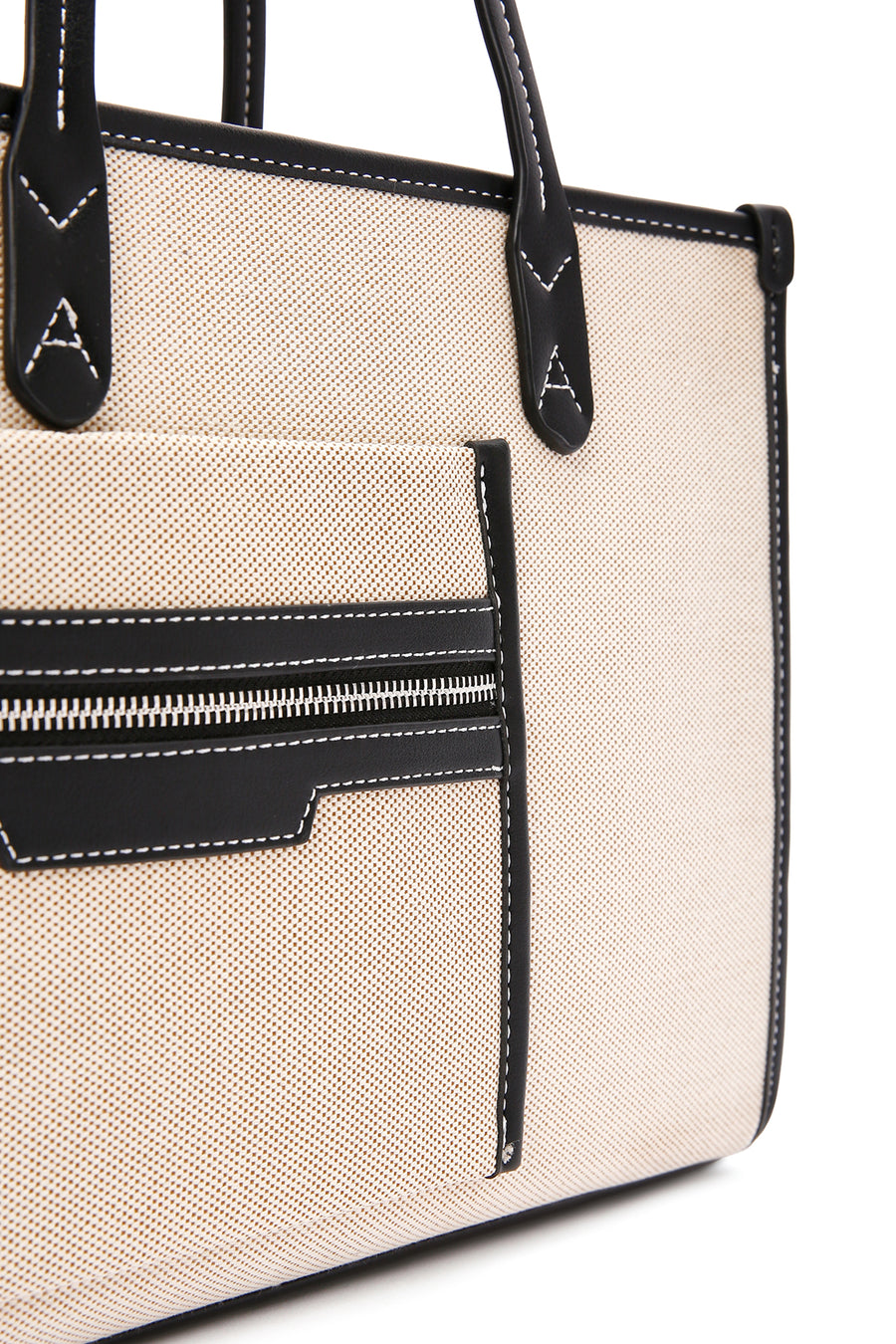 Women's Beige Long Strap Fabric Handbag