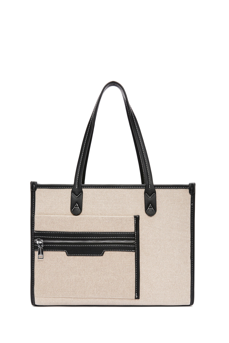 Women's Beige Long Strap Fabric Handbag