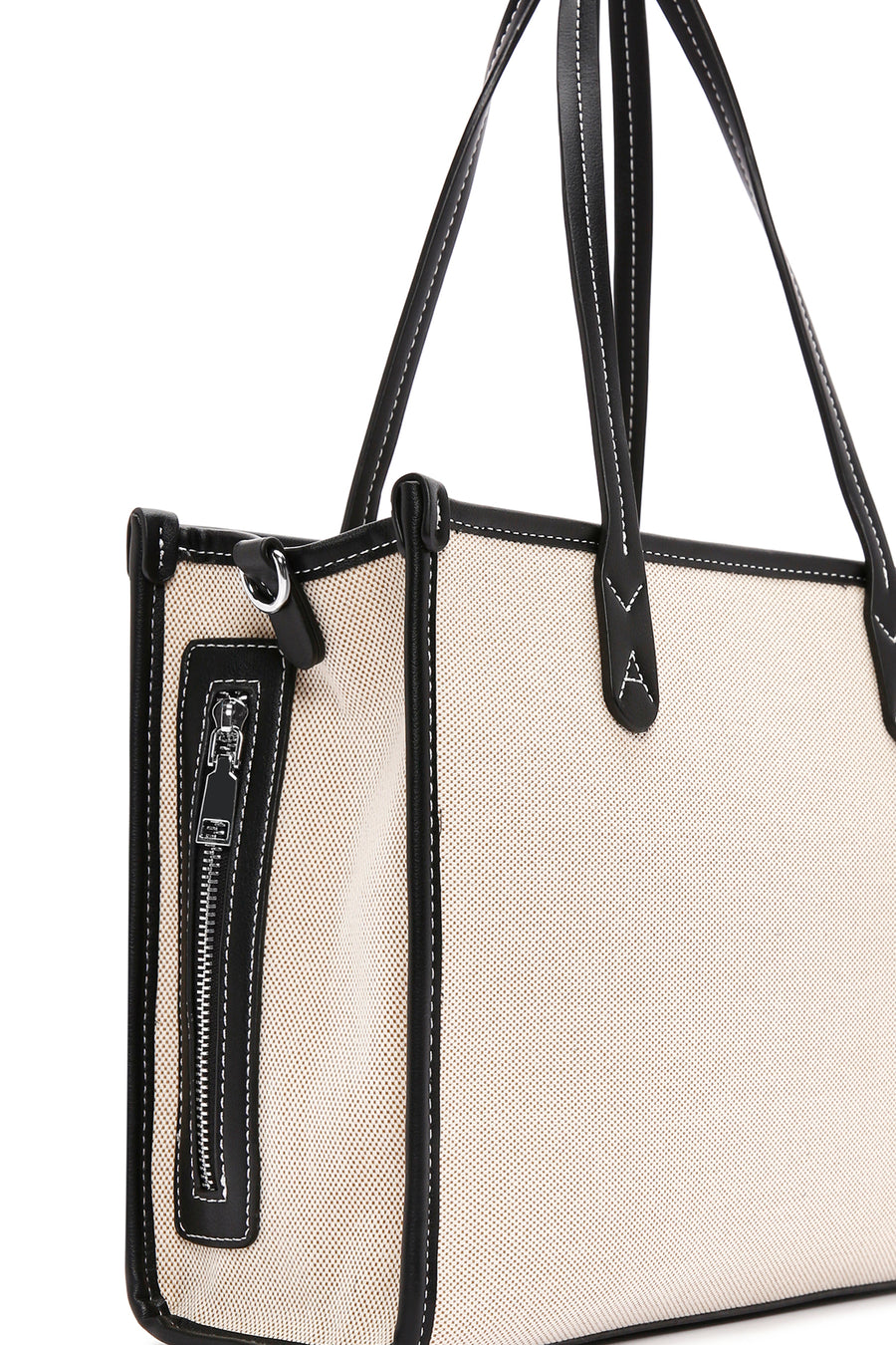 Women's Beige Long Strap Fabric Handbag