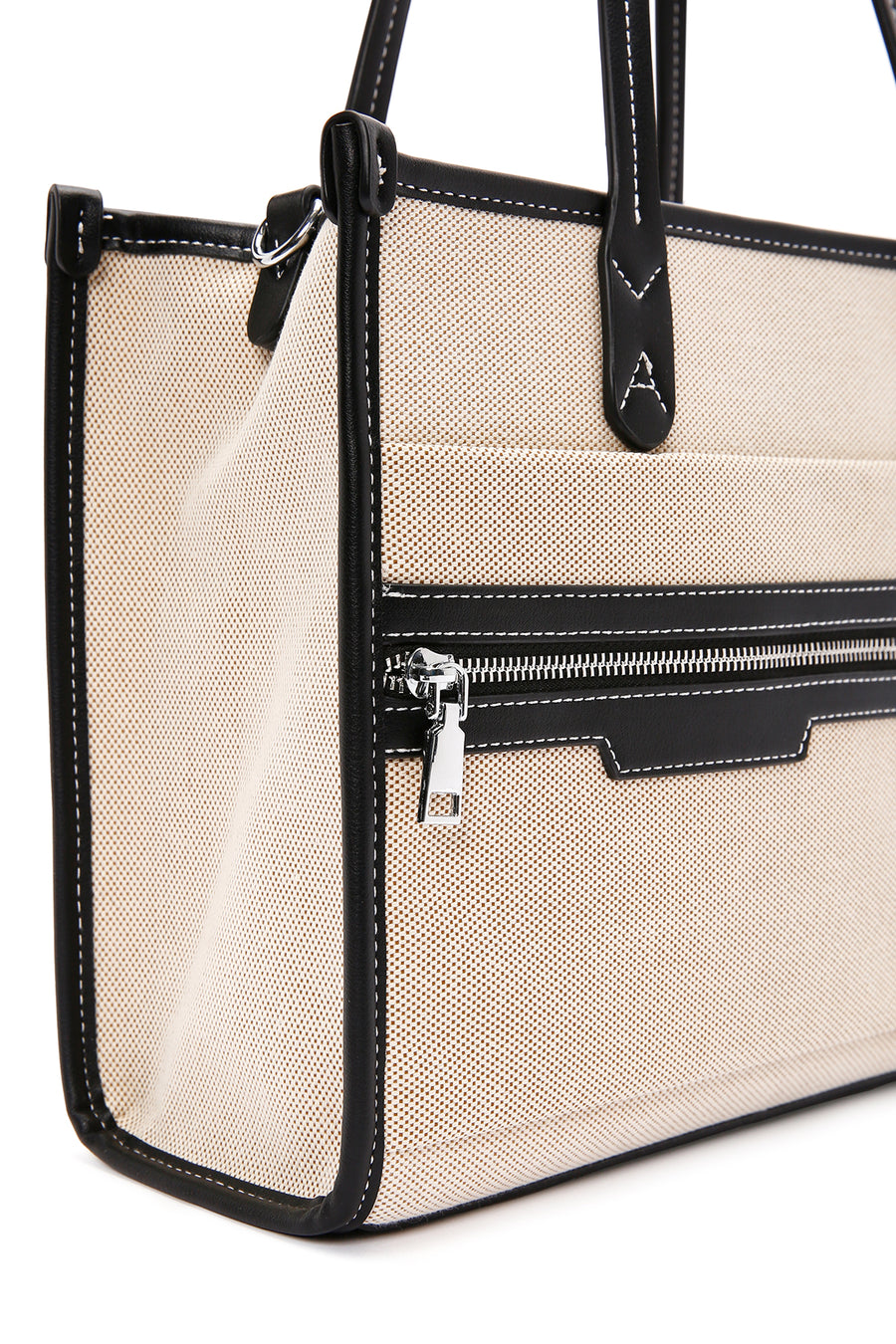 Women's Beige Long Strap Fabric Handbag