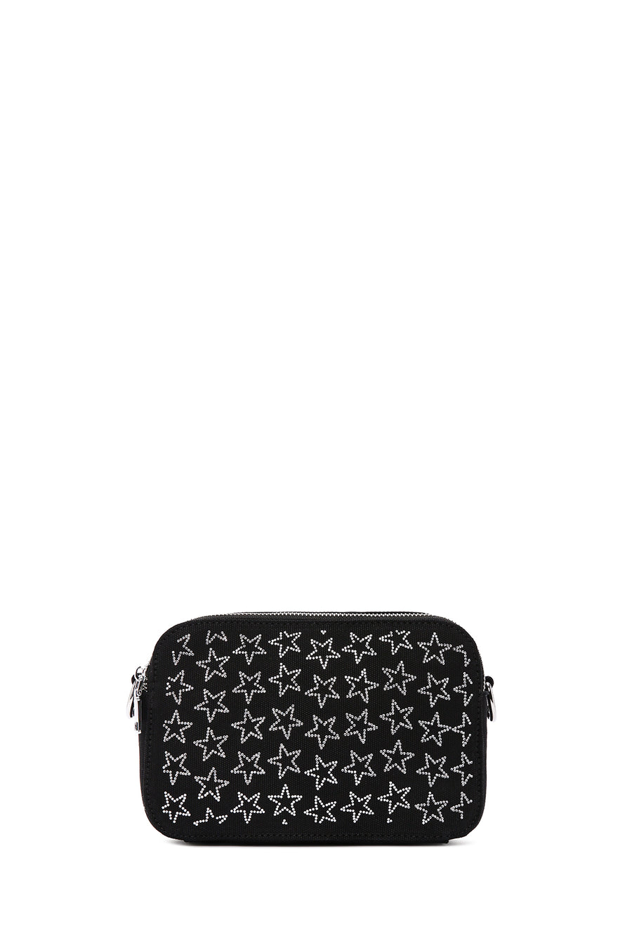 Women's Black Long Strap Fabric Crossbody Bag