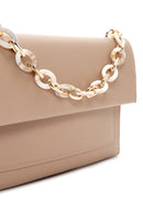 Women's Beige Long Chain Strap Clutch Bag | Derimod