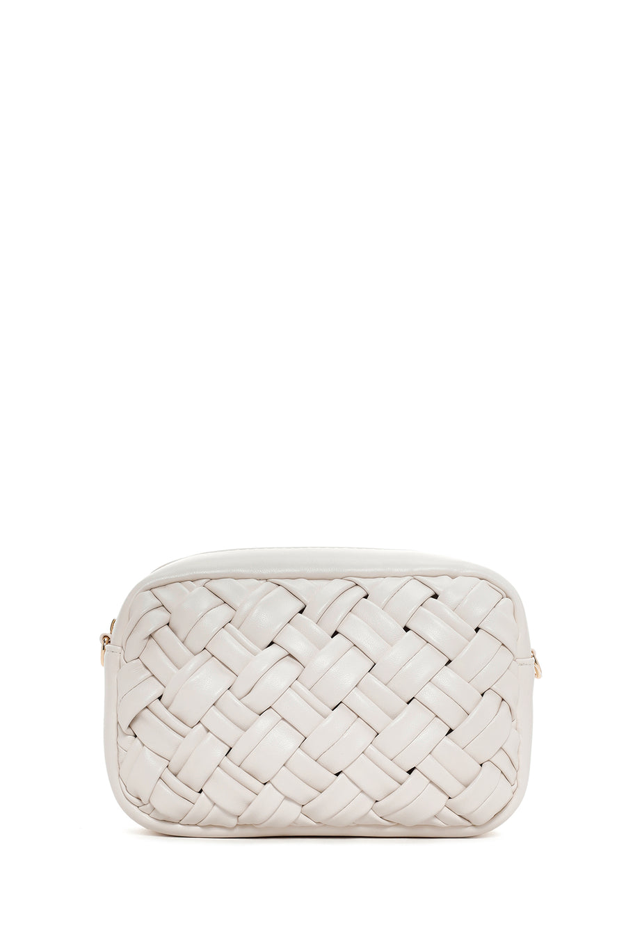 Women's Cream Long Chain Strap Knitted Crossbody Bag