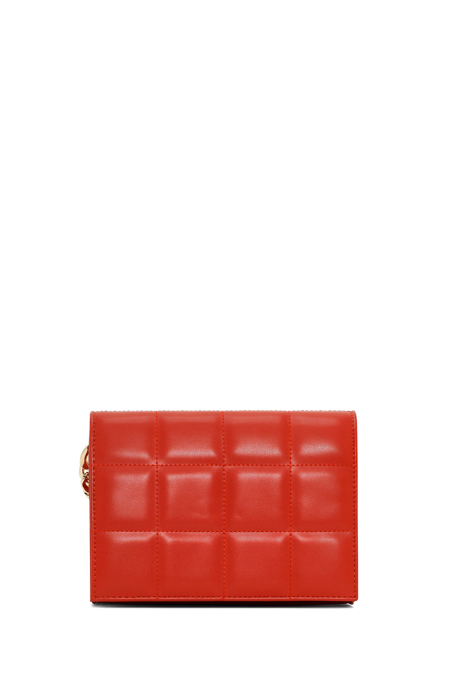 Women's Orange Long Chain Strap Quilted Crossbody Bag
