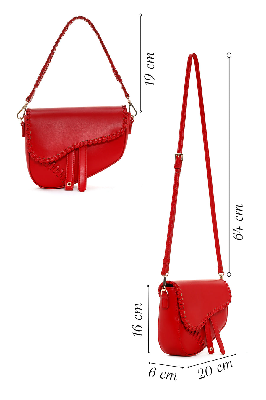 Women's Red Long Strap Shoulder Bag