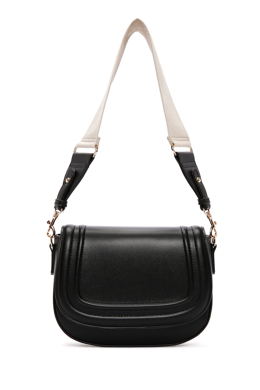 Women's Black Thick Strap Crossbody Bag