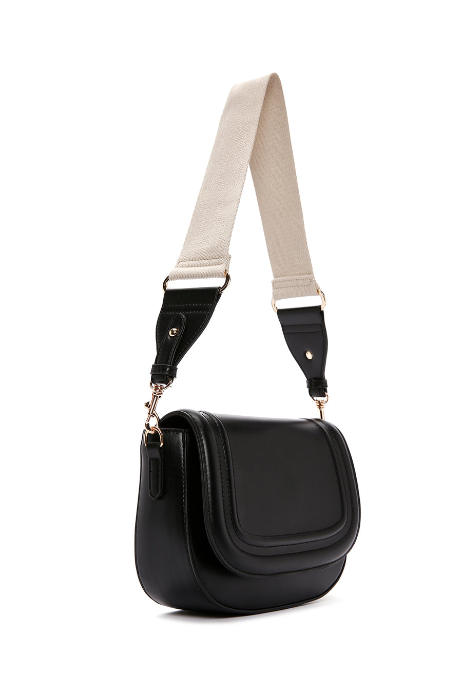 Women's Black Thick Strap Crossbody Bag