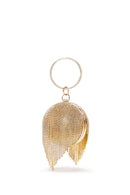 Women's Gold Long Chain Strap Stone Cross Bag | Derimod