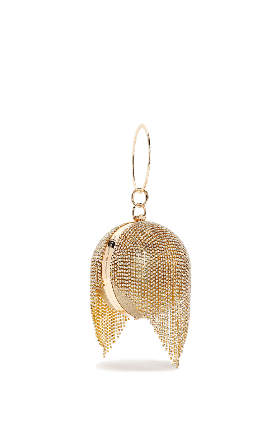 Women's Gold Long Chain Strap Stone Cross Bag