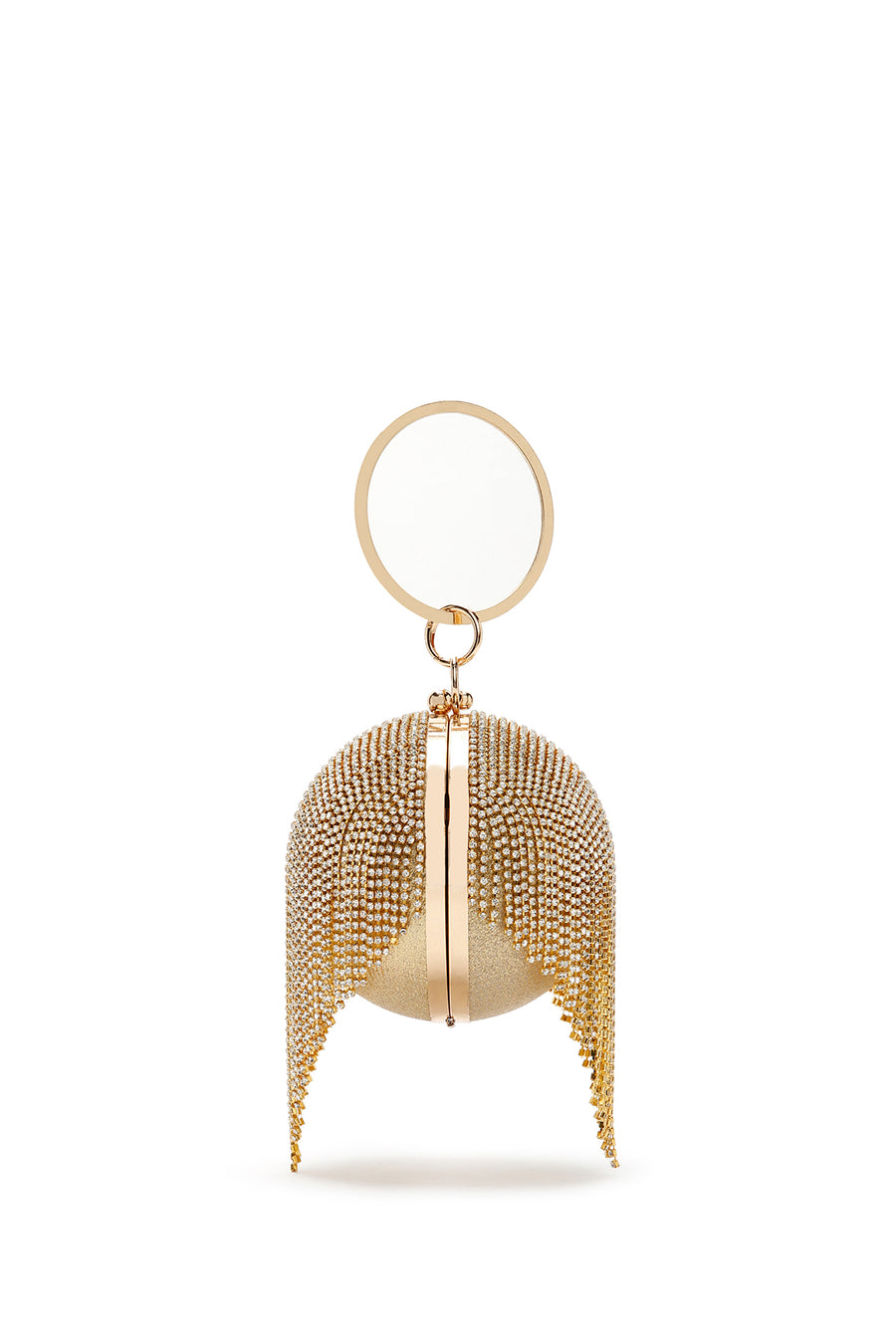 Women's Gold Long Chain Strap Stone Cross Bag