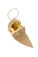 Women's Gold Long Chain Strap Stone Cross Bag | Derimod