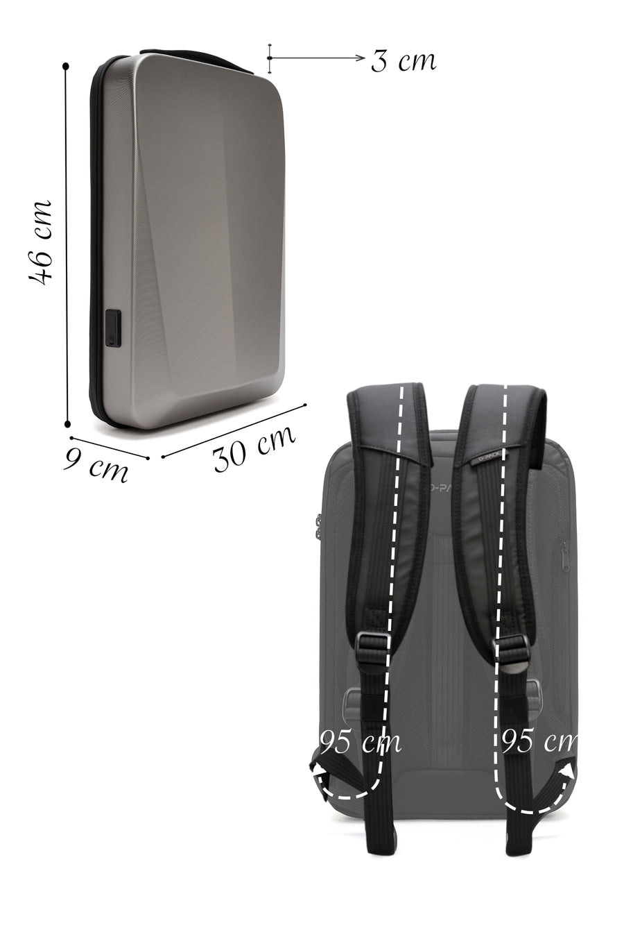 D-Pack Unisex Metallic Technological Backpack