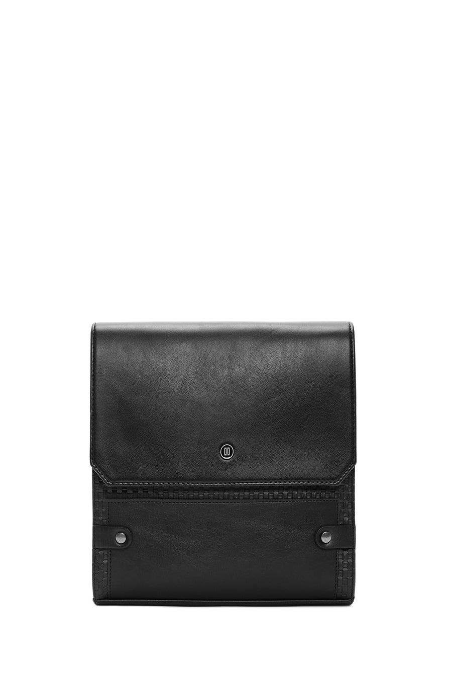 Men's Black Knitted Patterned Messenger Bag