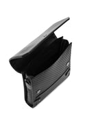 Men's Black Knitted Patterned Messenger Bag | Derimod