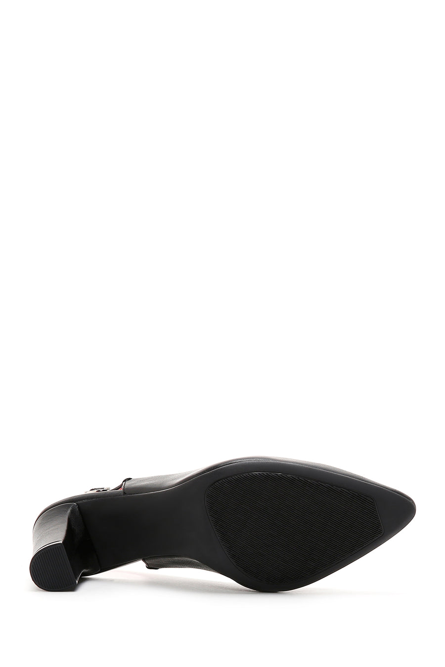 Derimod Gritti Women's Black Open-Back Heeled Leather Shoes