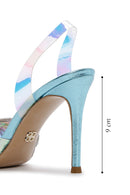 Women's Multicolored Stone Open Back Thin Heeled Leather Shoes | Derimod