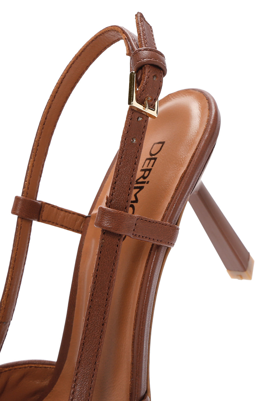 Kadın Kahverengi Bilekten Bantlı İnce Topuklu Stiletto