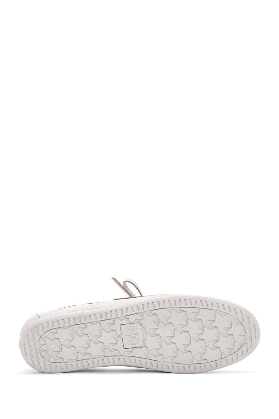 Women's White Leather Masculine Loafer