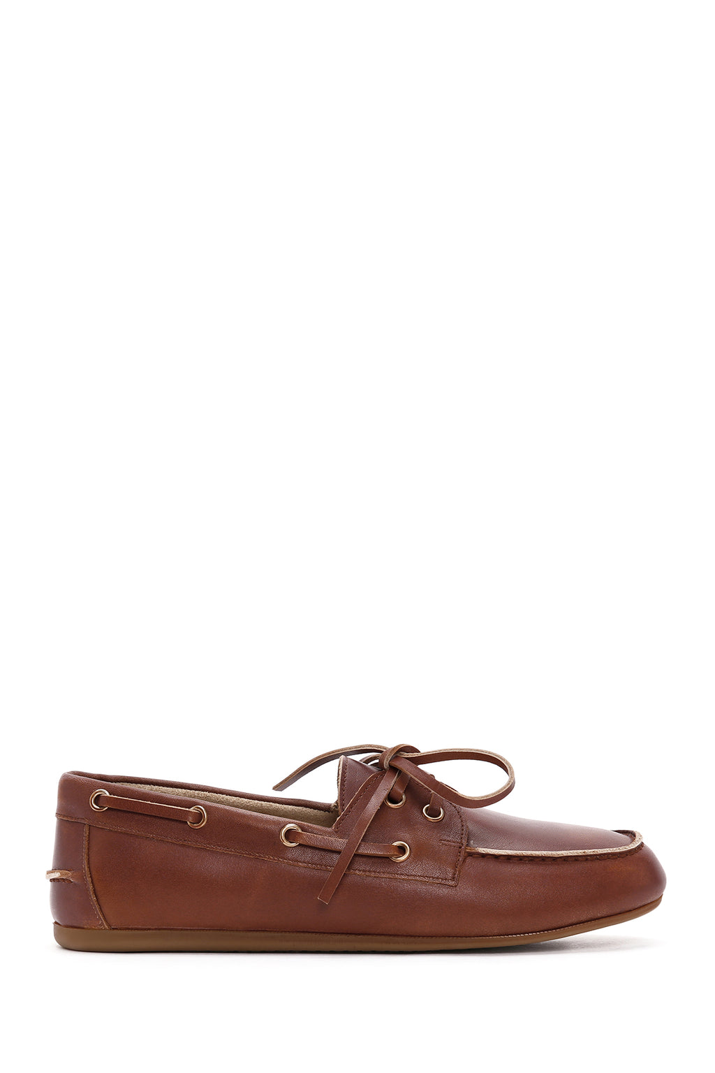 Kadın Taba Deri Maskülen Loafer