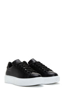 Kadın Siyah Bağcıklı Kalın Tabanlı Deri Sneaker | Derimod