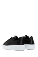 Kadın Siyah Bağcıklı Kalın Tabanlı Deri Sneaker | Derimod