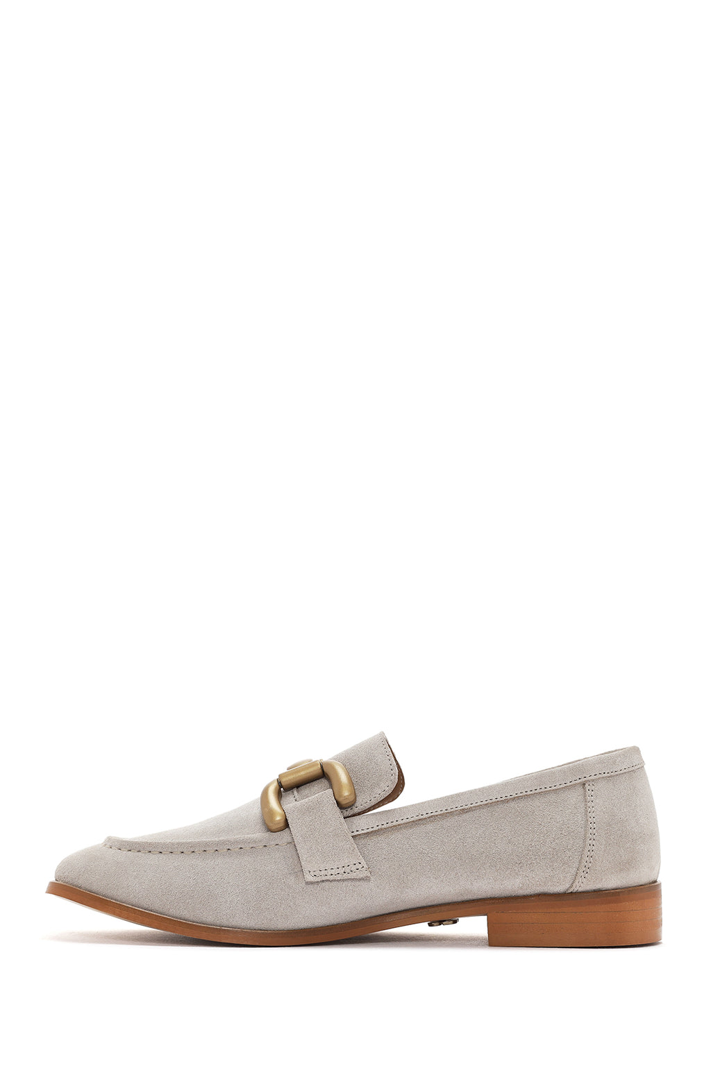 Kadın Bej Süet Deri Maskülen Loafer