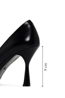 Women's Black Buckle Detailed Heeled Leather Stiletto | Derimod