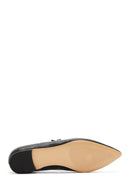 Women's Black Banded Leather Ballerinas | Derimod
