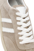 Women's Beige Lace-Up Suede Leather Sneaker | Derimod