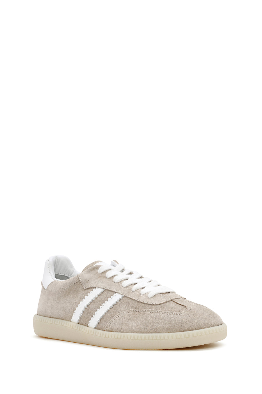 Women's Beige Lace-Up Suede Leather Sneaker