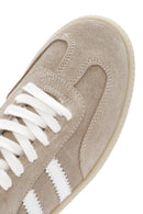 Women's Beige Lace-Up Suede Leather Sneaker | Derimod
