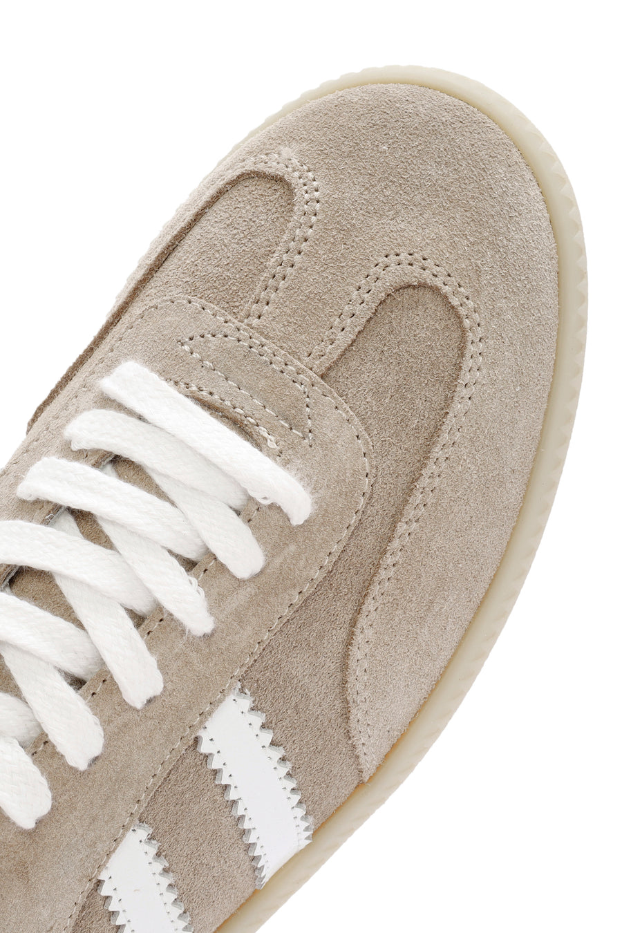 Women's Beige Lace-Up Suede Leather Sneaker