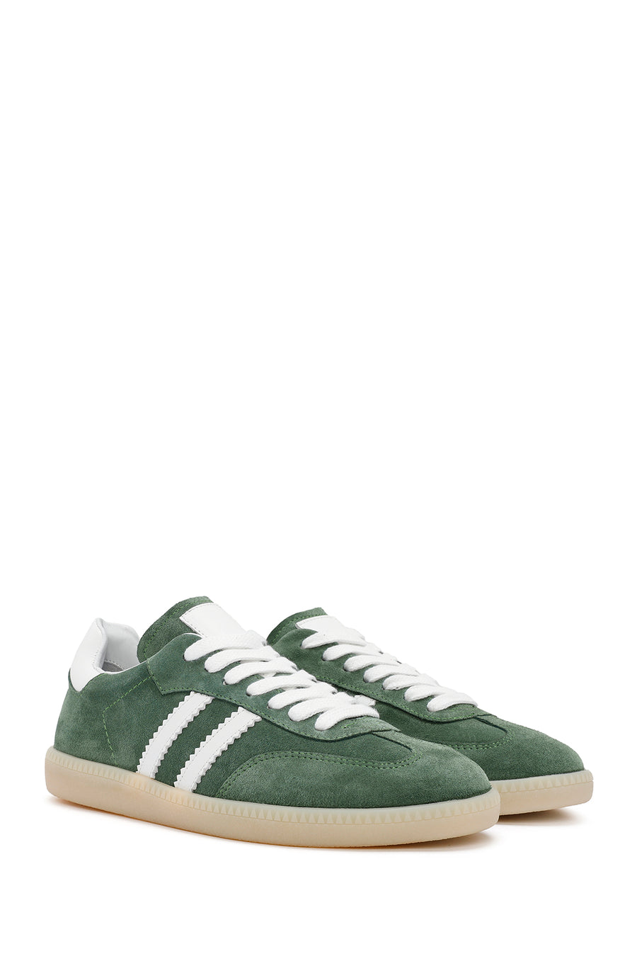 
Women's Green Lace-Up Suede Leather Sneaker

