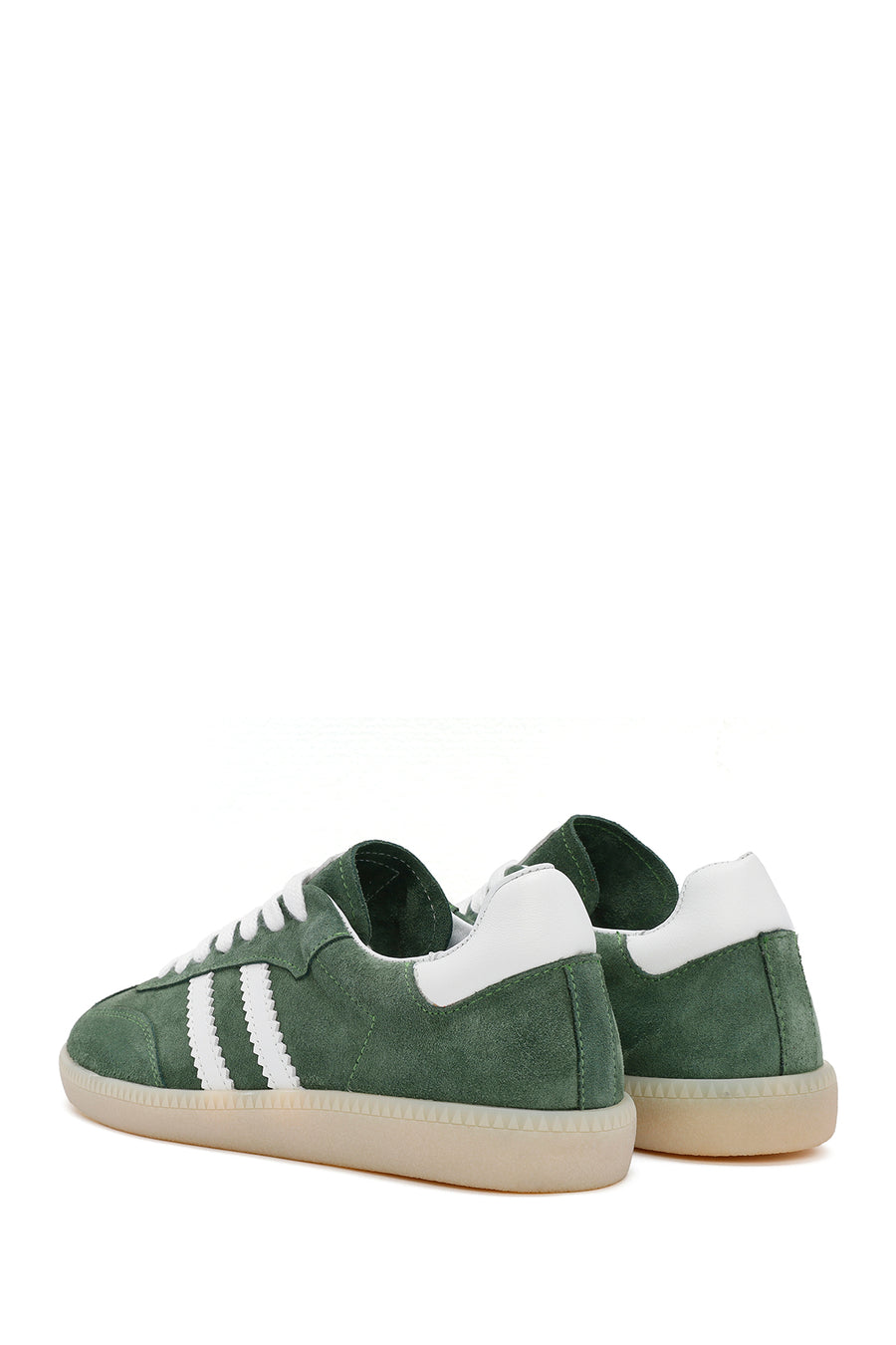 
Women's Green Lace-Up Suede Leather Sneaker
