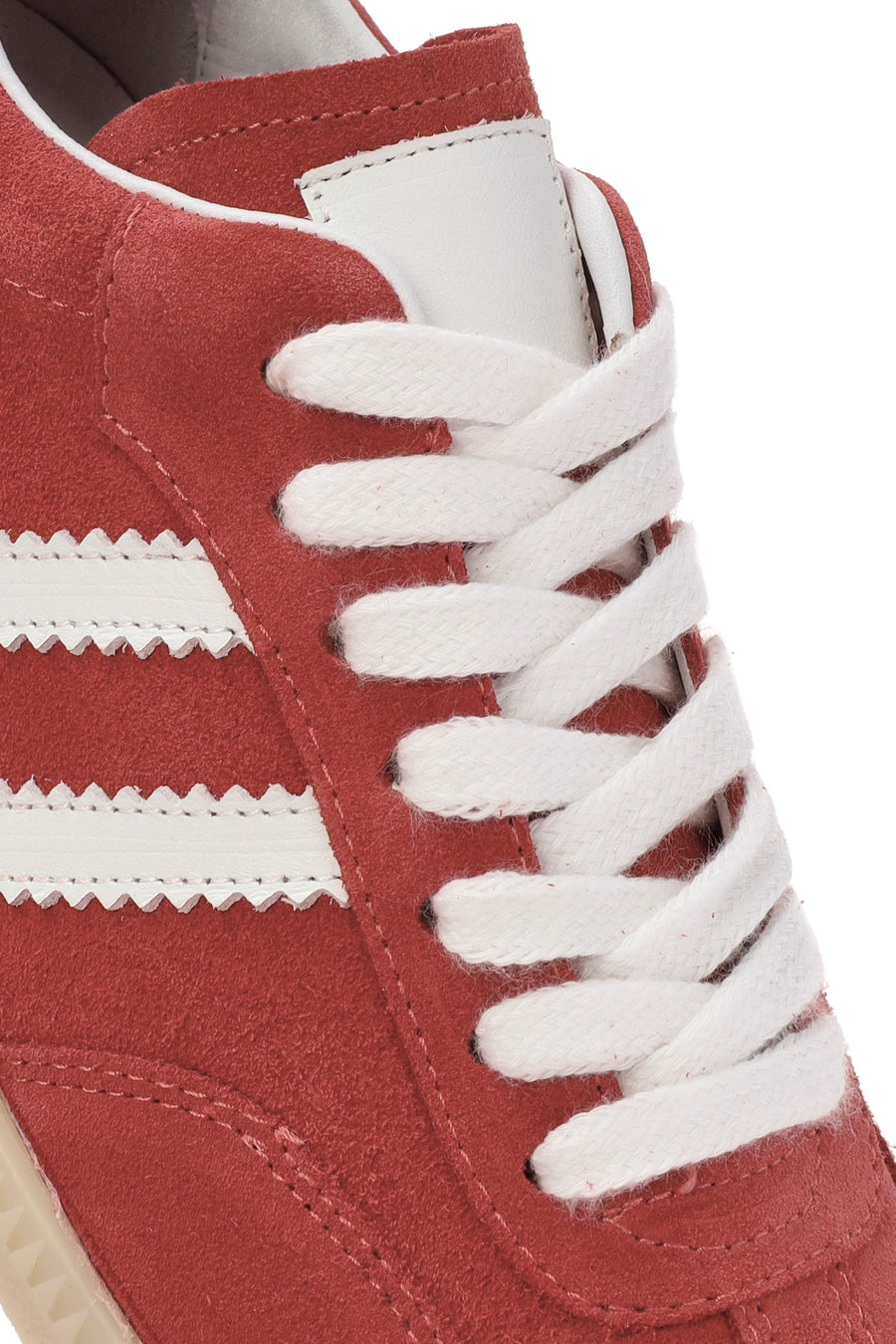 Women's Red Lace-Up Suede Leather Sneakers