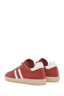 Women's Red Lace-Up Suede Leather Sneakers | Derimod