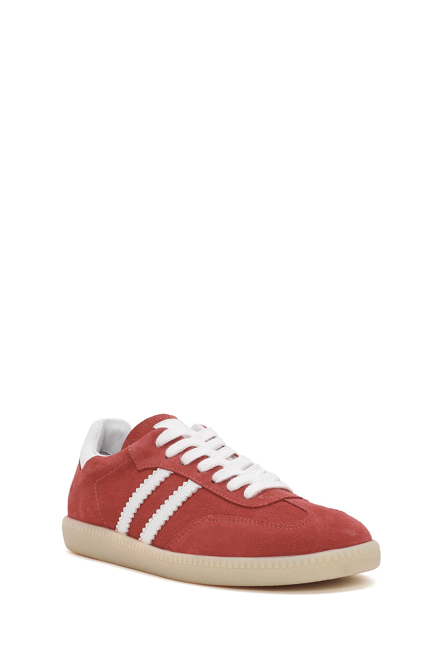 Women's Red Lace-Up Suede Leather Sneakers