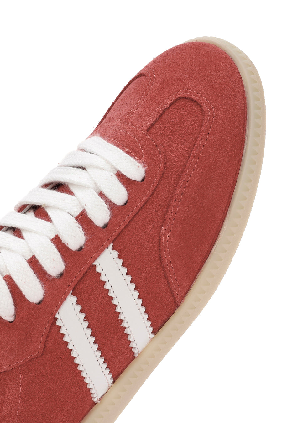Women's Red Lace-Up Suede Leather Sneakers