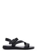 Women's Black Ankle Strap Leather Sandals | Derimod
