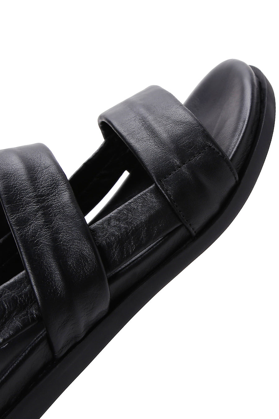 Kadın Siyah Deri Comfort Sandalet