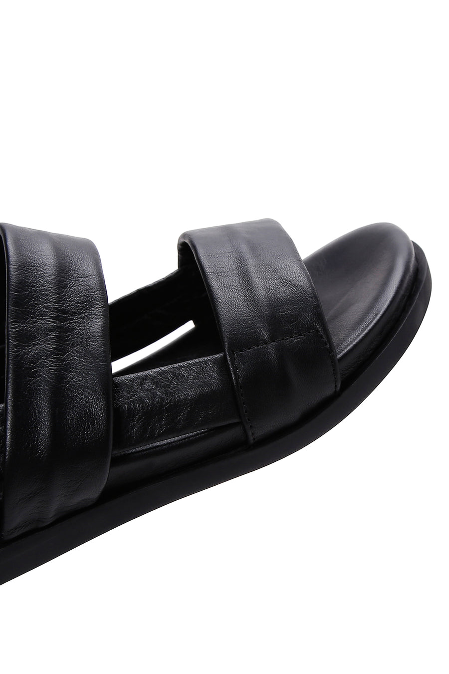 Kadın Siyah Deri Comfort Sandalet