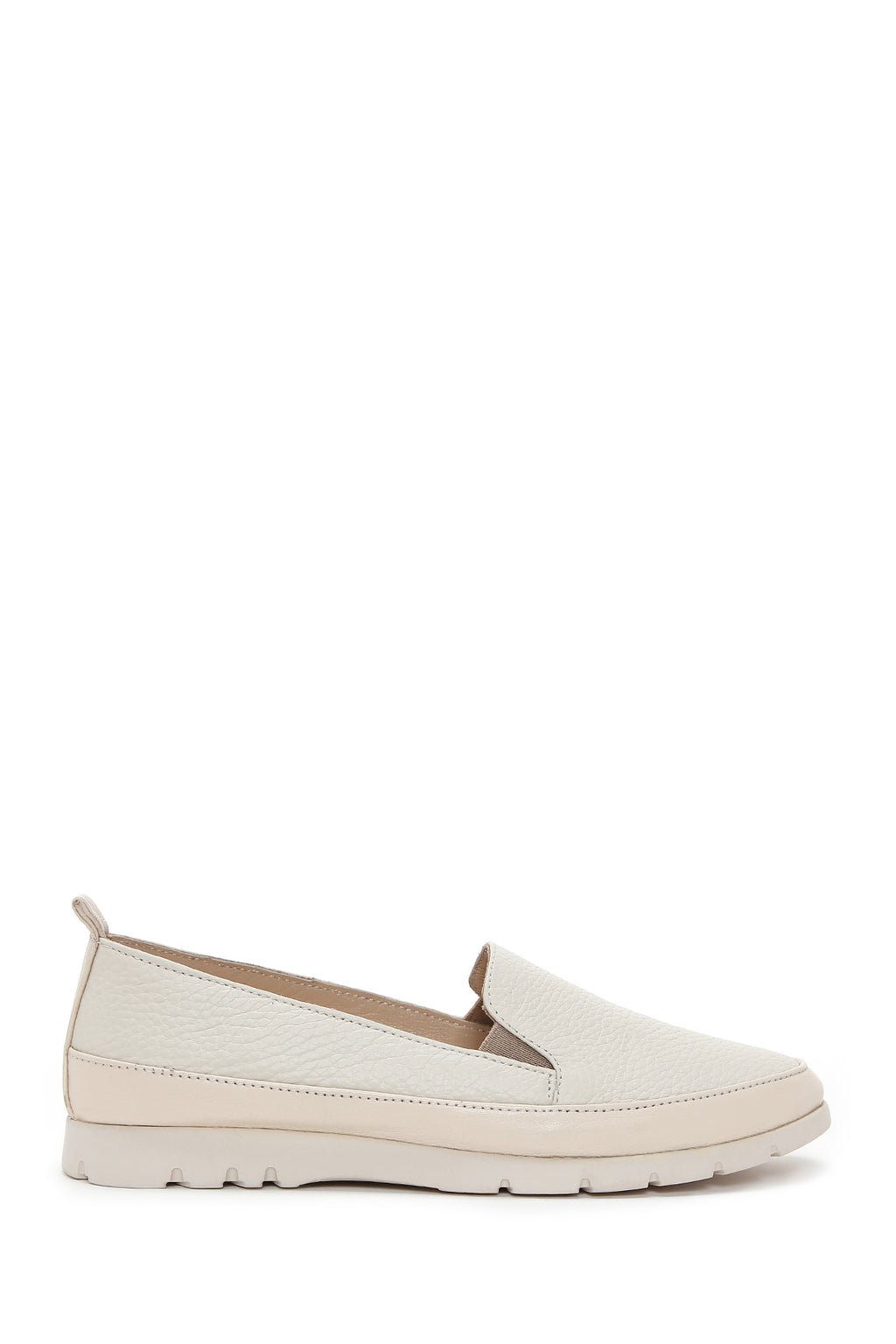 Kadın Krem Deri Comfort Loafer