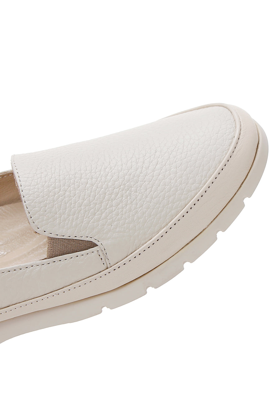 Kadın Krem Deri Comfort Loafer