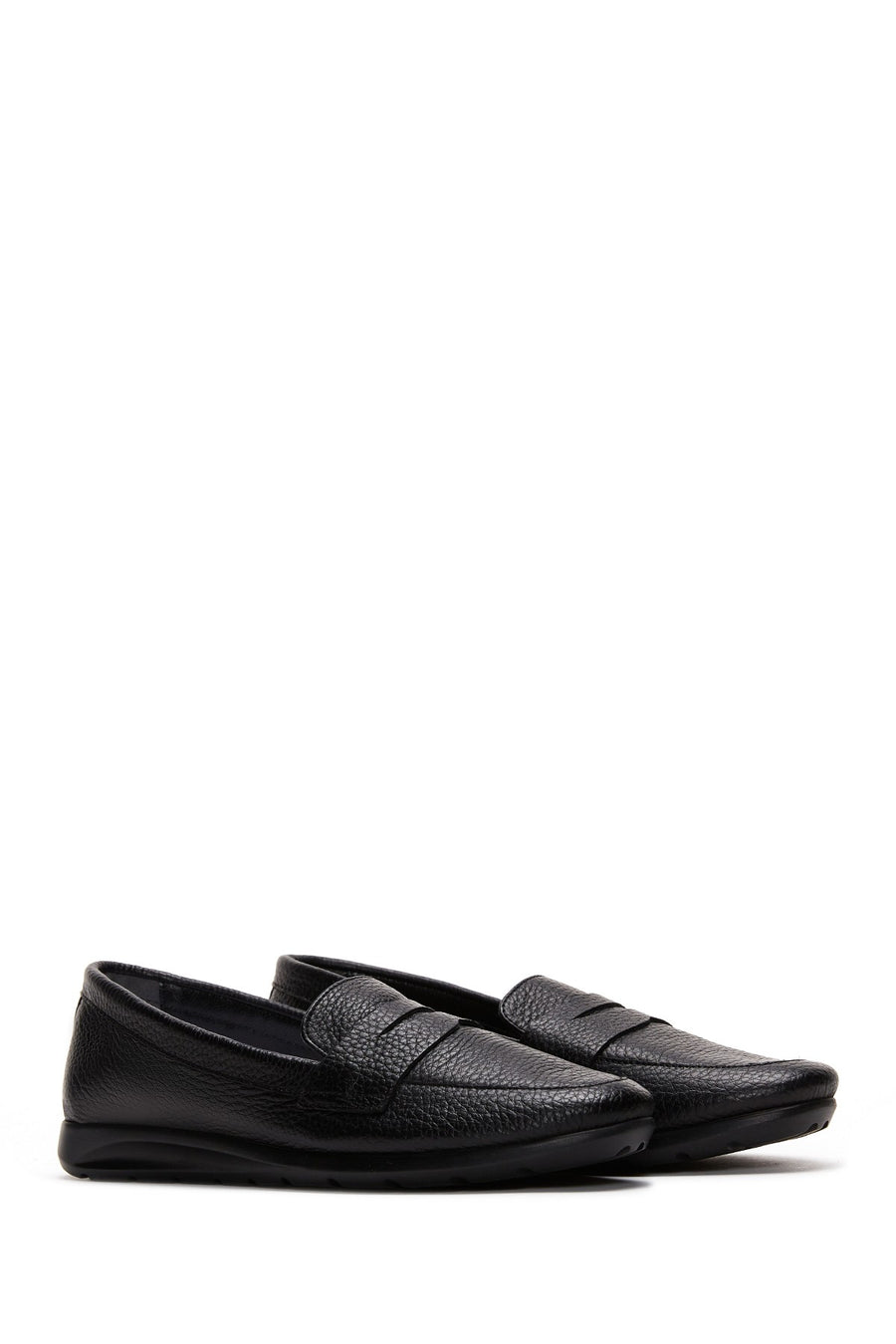 Women's Black Leather Comfort Loafer