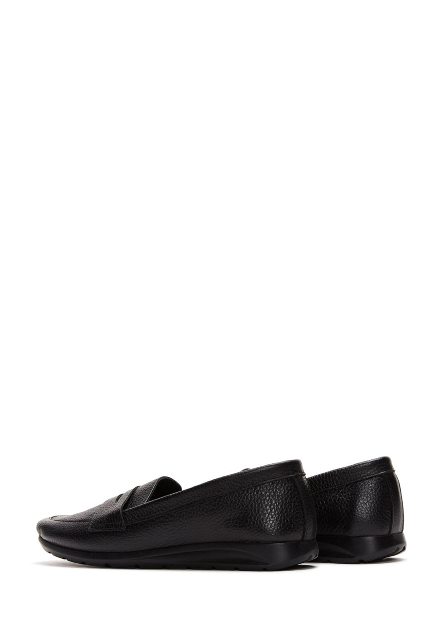 Women's Black Leather Comfort Loafer