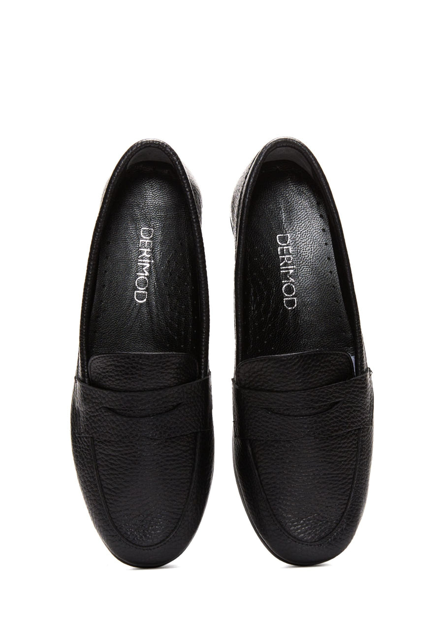 Women's Black Leather Comfort Loafer