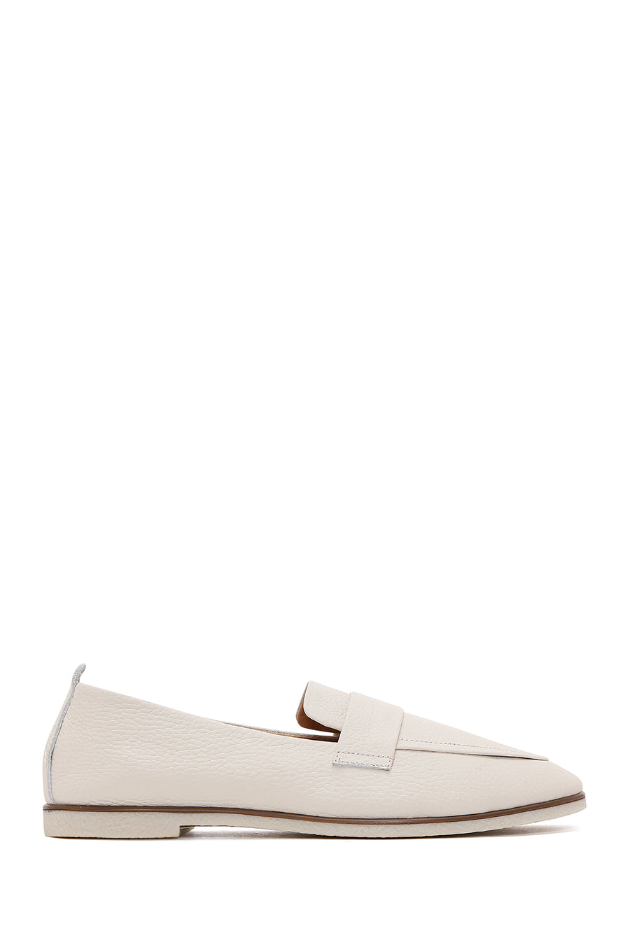 Kadın Bej Deri Maskülen Loafer 24SFD1513FT | Derimod
