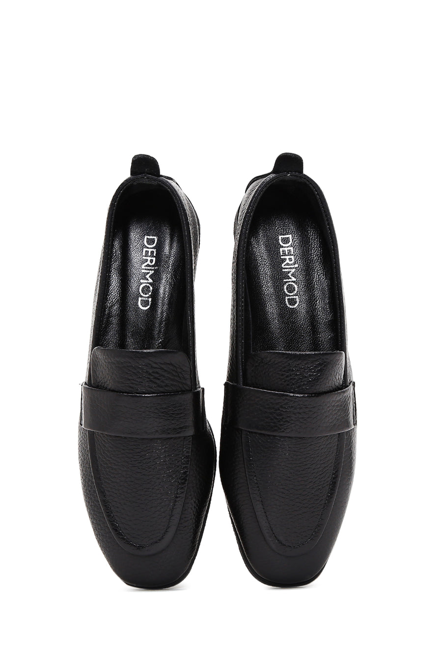 Kadın Siyah Deri Maskülen Loafer