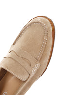 Kadın Bej Süet Deri Maskülen Loafer | Derimod
