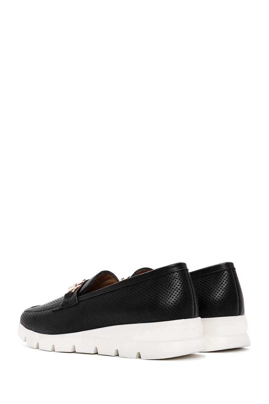 Kadın Siyah Deri Comfort Loafer